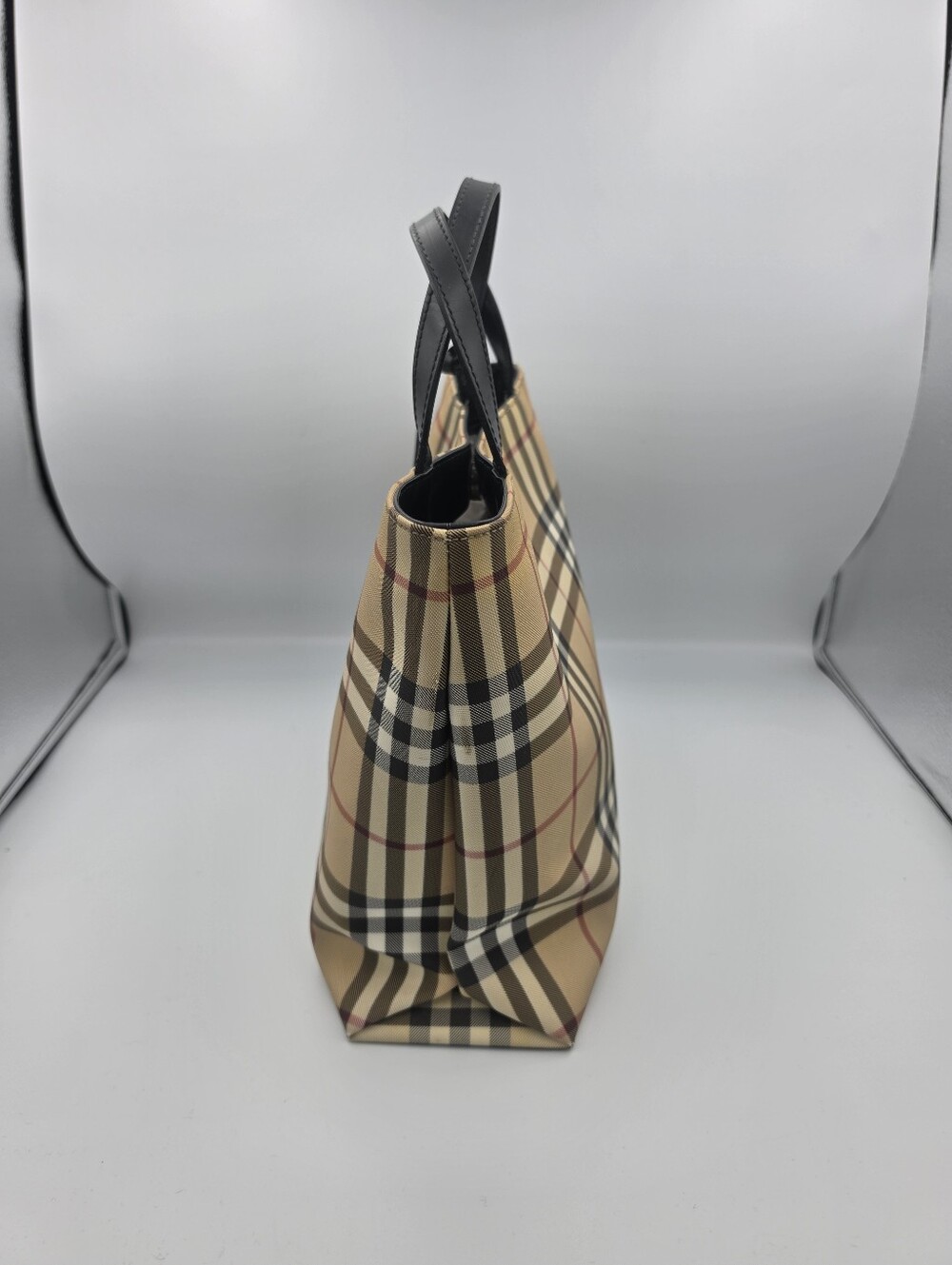 Burberry London House Check Beige & Black W/ PVC Handles / Nylon Tote (EUC)✨️ - Picture 6 of 16